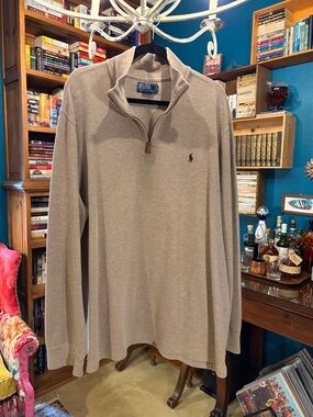 Polo Ralph Lauren Beige Polo Quarter-Zip Sweater